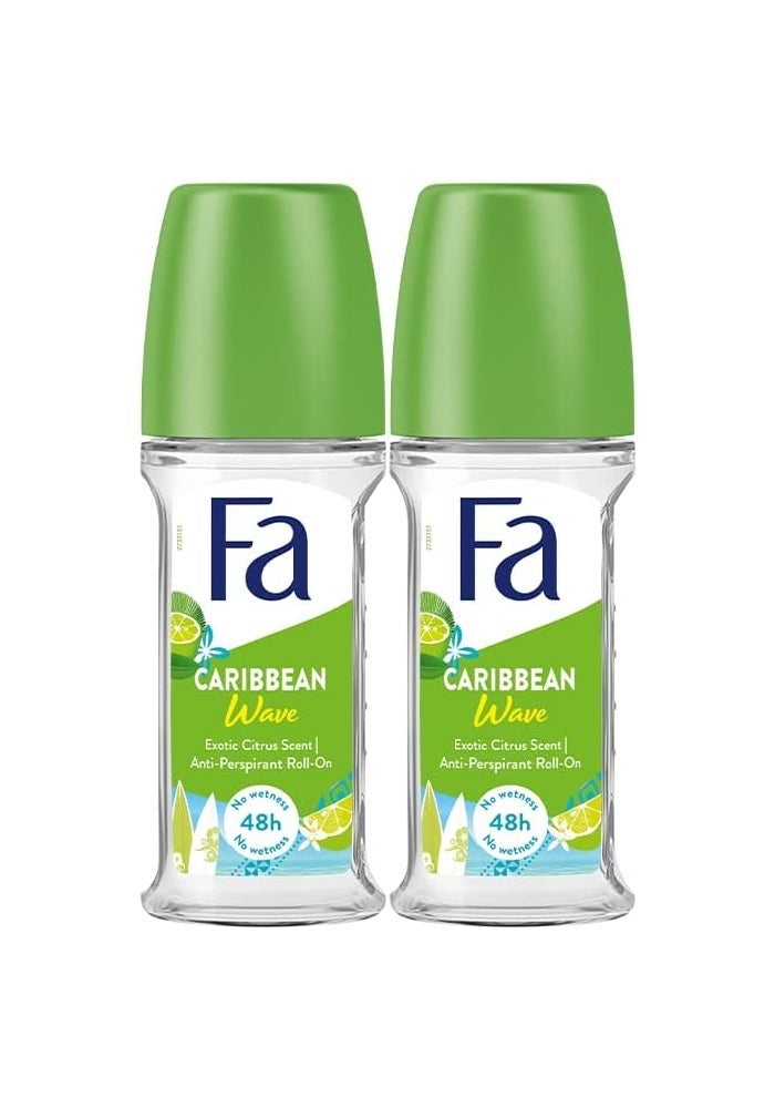 Fa Roll On Caribbean Wave 50ml, Pack of 2